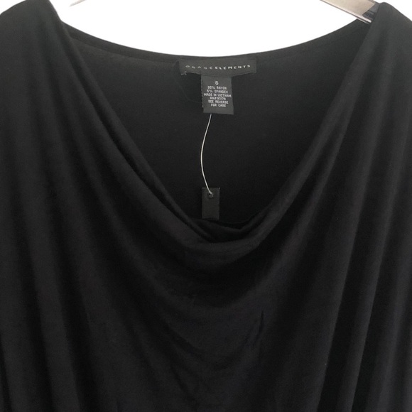 Grace Elements Drape Neck Bat Wing Belted Jumpsuit Black Size Small NWT - Picture 10 of 14